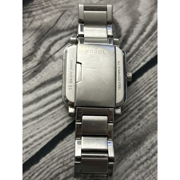 Fossil Multifunction Square Face Silver Tone Women’s Quartz Watch ES-2252